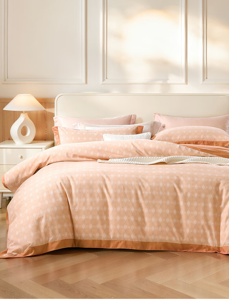 Fuanna Bedding Set 4-Piece A-Class 60S Long-Staple Cotton 100% Pure Cotton Brushed Warmth Double Extra Large Bed Sheet and Duvet Cover 230x229cm Leather Coffee 2