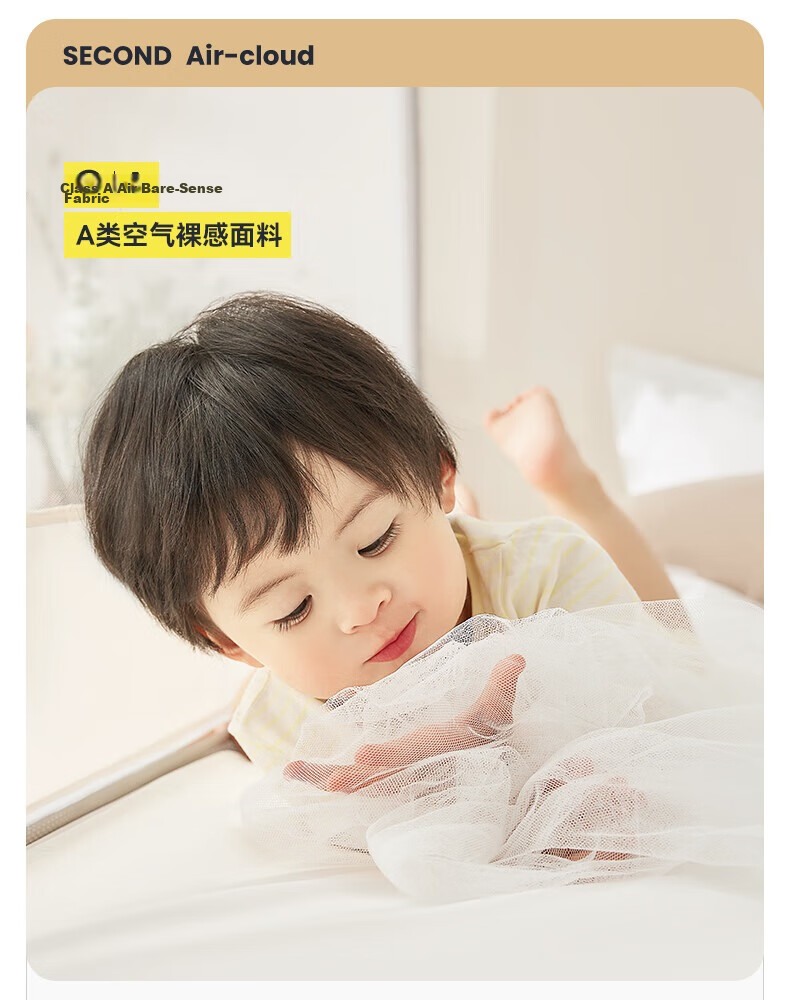 Gaorui Class A Antibacterial Baby and Child Anti-Fall Playpen Mosquito Net Home Bedroom 150*200 Gray Yellow - No Assembly Self-Locking Frame 14