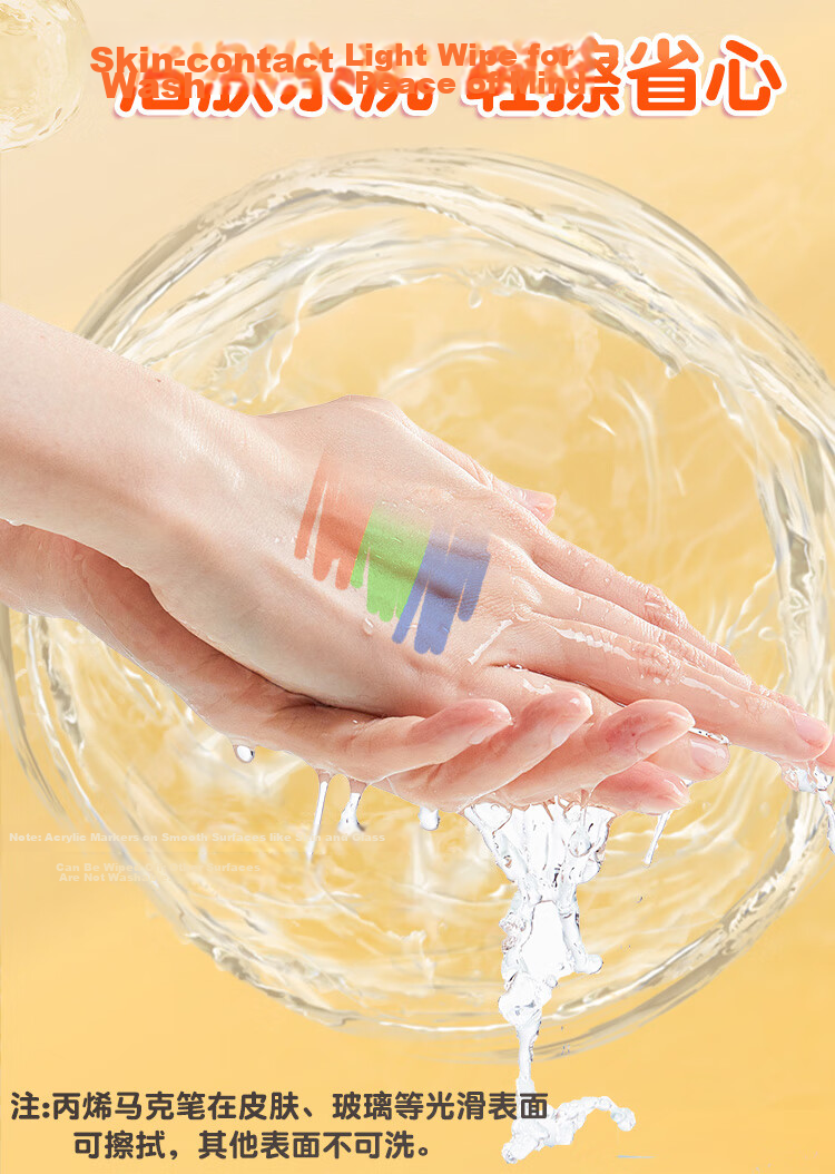 Yuji Soft Tip 48-Color Acrylic Markers, Washable, Colored Pencils, Children's Art Supplies, Elementary School Drawing Pens, Non-Translucent, Layering Capable, Quick-Drying Painting Brushes, Watercolor Pens, Art Educatio 8