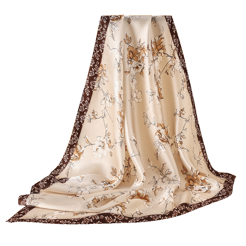 Shanghai Story 100% Mulberry Silk Square Scarf for Women Pearl Satin Gift Box Valentine's Day Birthday Gift for Girlfriend