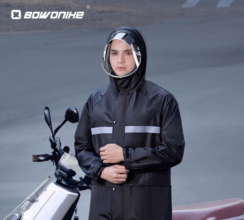 BWNK Reflective Rain Jacket And Pants Set, Separate Pieces, Heavy Rain Protection, Oxford Cloth, Navy Blue, XL Size, 1 Set 1