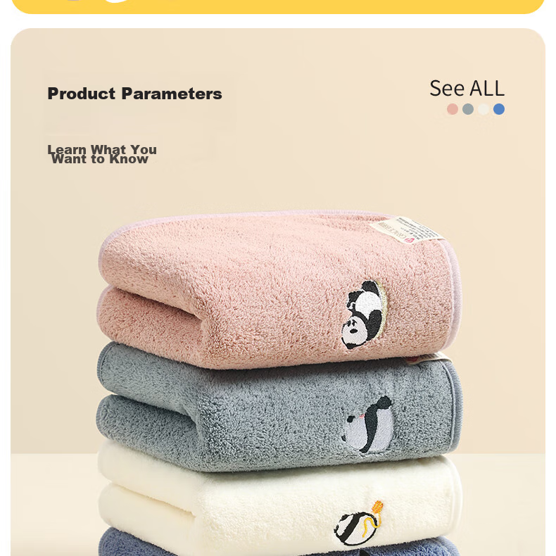 Grace Towels, Face Washing Class A Children's Towels, 4-Pack, Soft Absorbent Cartoon Children's Face Towels for Sports And Daily Use 5
