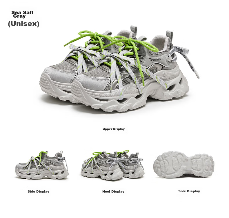 Tianmeiyi Qixi Festival Gift Women's Dad Sneakers Thick Sole Casual Shoes Snow Sorbet White/Lighter - 6CM Size 40 24