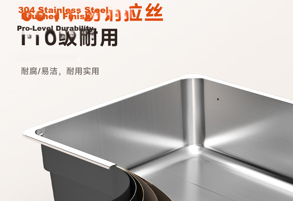 ARROW 0 Coating Treasure Basin Pro Kitchen Sink 304 Stainless Steel Vegetable Washing Basin Waterfall Large Single Bowl Top-Mount and Under-Mount Sink 40