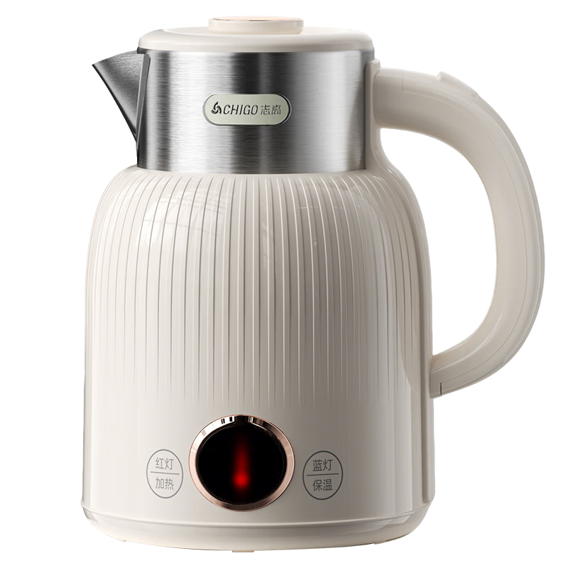 CHIGO 2L Large Capacity Insulated Electric Kettle Double-Layer Anti-Scald Household Kettle 316L Stainless Steel Inner Liner Fast Boiling WM910
