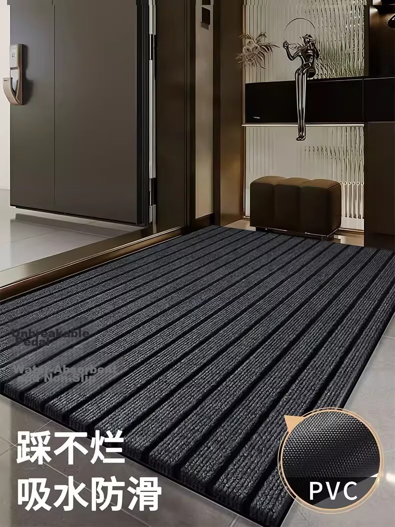 Luoyoute Entrance Floor Mat Water Absorbent Non-Slip Doorway Striped Doormat Home Cuttable Kitchen Stairway Hallway Rug 5