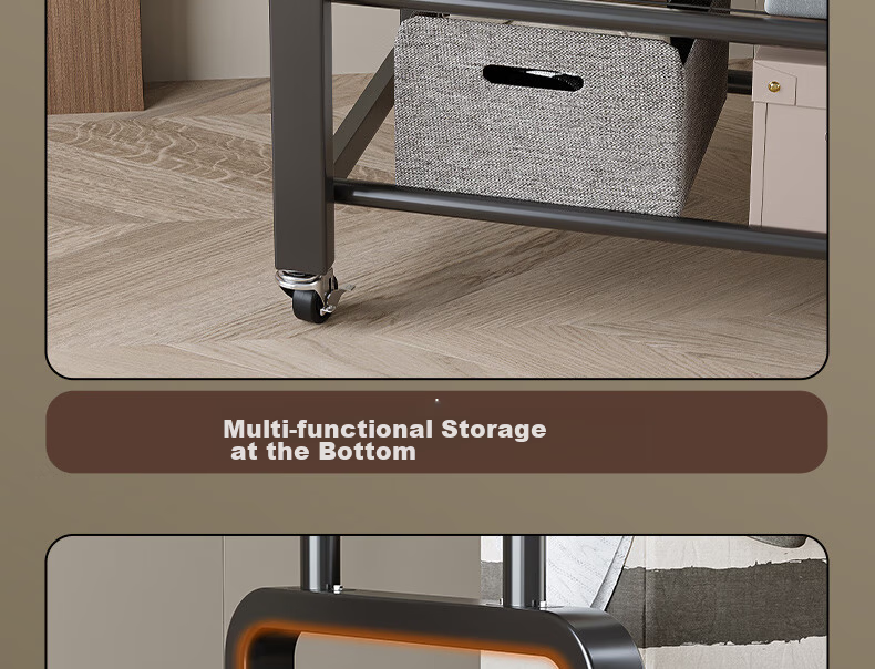 Xiangzhubian Double-Layer Double-Net Floor Standing Coat Rack Clothes Hanger for Dormitory Bedroom Balcony Storage Rack 17