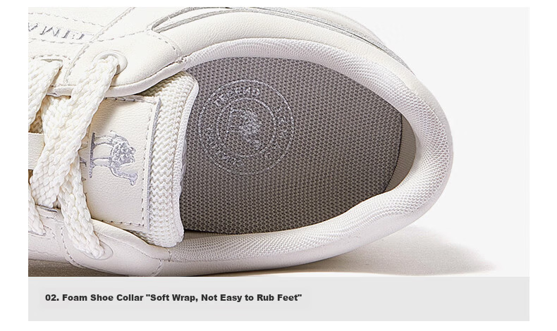 CAMEL Women's Classic Simple Casual White Sneakers Comfortable Height-Increasing Skate Shoes L26S577200 Beige/Silver Size 38 18
