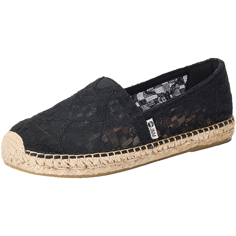 J&M Women's Fisherman Sandals, Summer Flat Hollow Breathable Slip-On Commuter Shoes, Black, Size 37