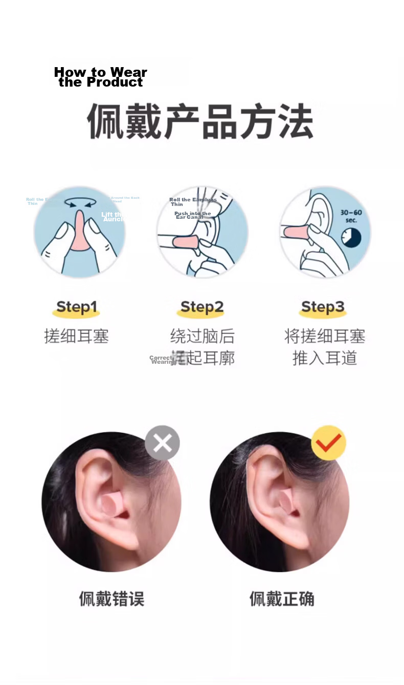 Shunxuan Noise-Cancelling Earplugs for Sleeping, Non-Damaging to Ears, Ultra-Absorbent Industrial Factory Noise Reduction Earplugs for Men And Women, Pack of 10, Light Yellow Slim Waist S037-S 14