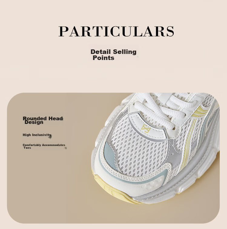 Zhuoshini Women's Dad Sneakers Thick Sole Small Size Casual Shoes Height Increasing Popular 2026 Mesh Breathable Sports Shoes White 36 9