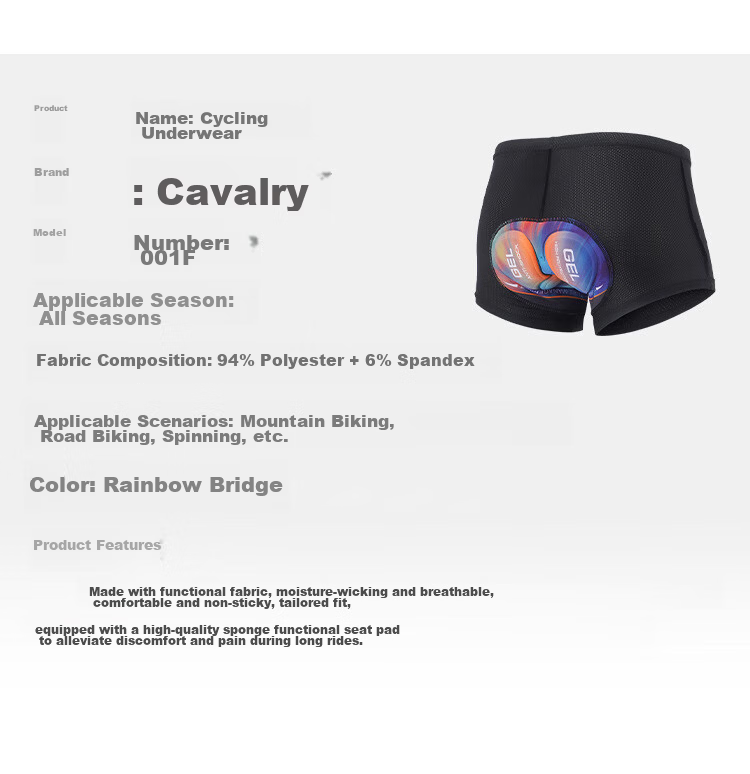 CAVALRY Cycling Shorts with Silicone Padded Seat, Breathable Mountain Bike And Road Bike Pants, Cycling Equipment, XXL 4