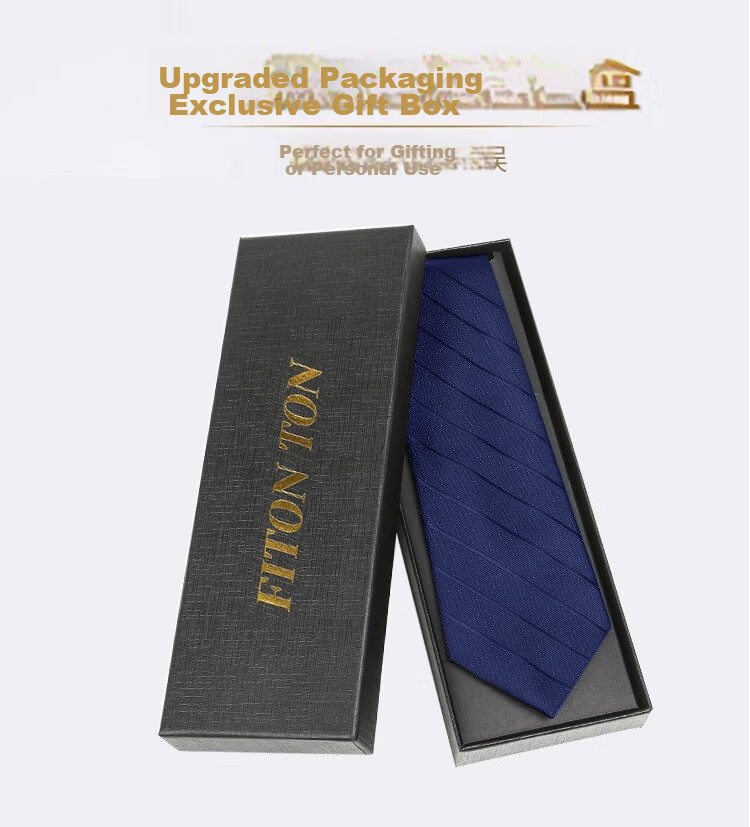FitonTon Wedding Banquet Tiqi Red Tie for Men, Zipper Business No-Tie, New Year Valentine's Day Gift Box Set 14