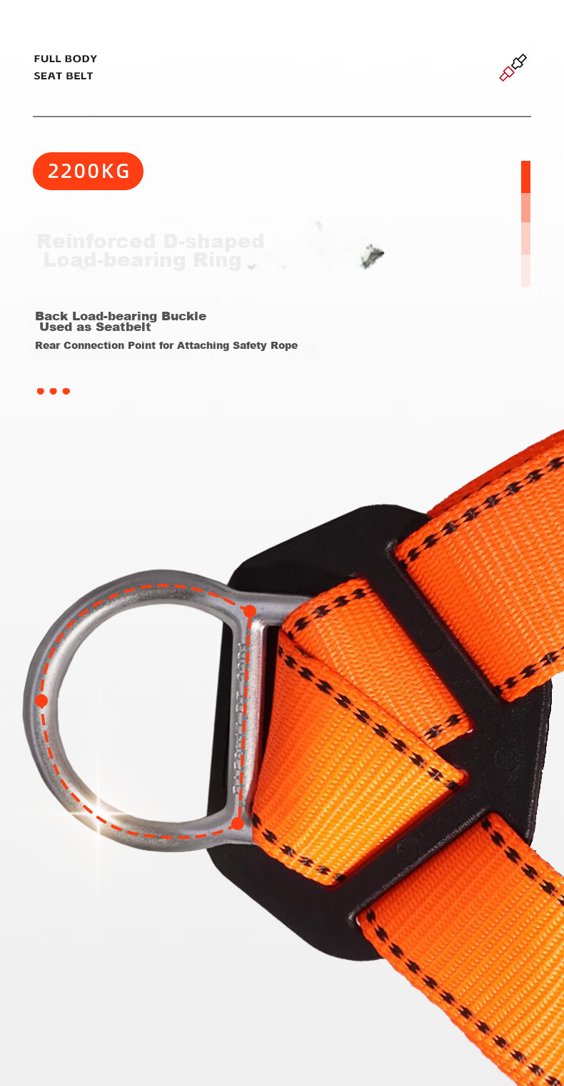 Leyoubaiyi Five-Point Safety Harness with Double Large Hooks 2m + Buffer Pack High-Altitude Work Safety Rope Full-Body Fall Arrest Harness GB6095-2021 4