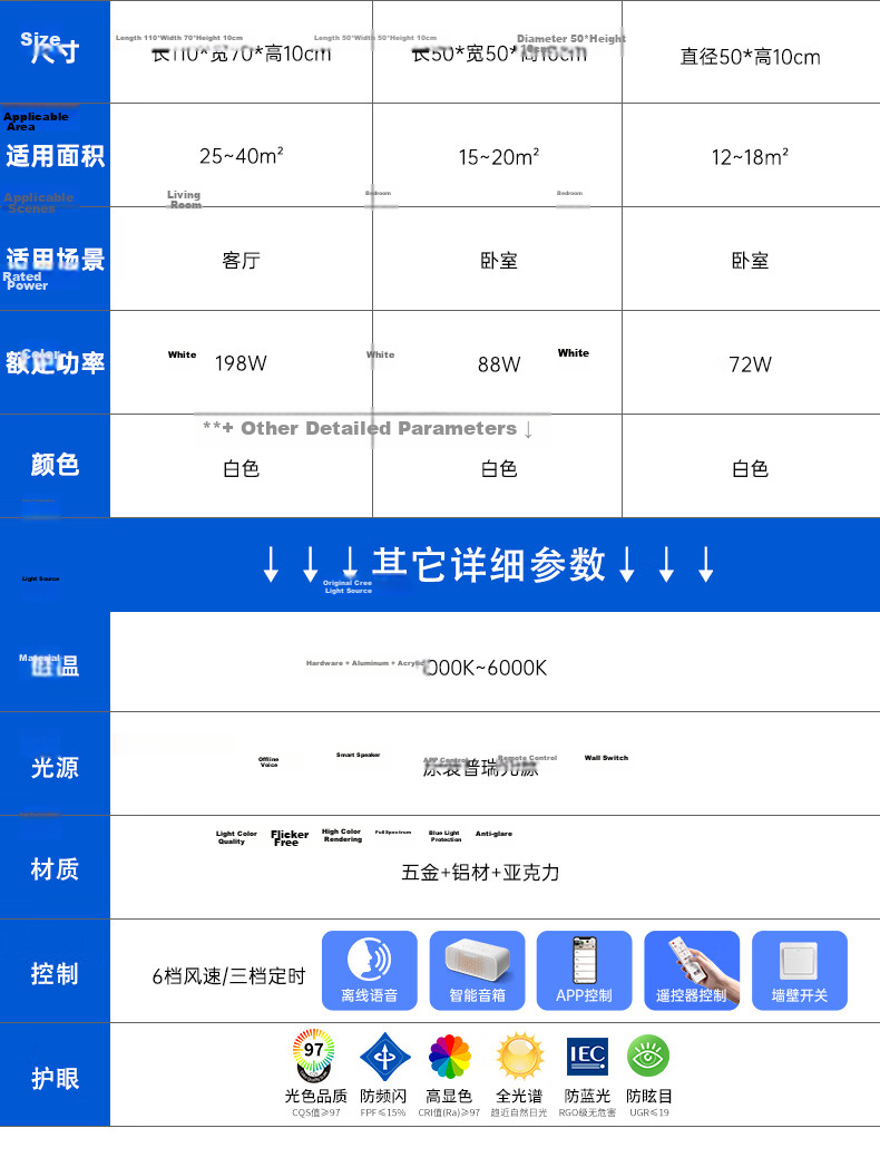 Great Wall LED Bladeless Ceiling Fan Light Modern Minimalist Living Room Bedroom Ceiling Fan Lamp Zhongshan Lighting 29