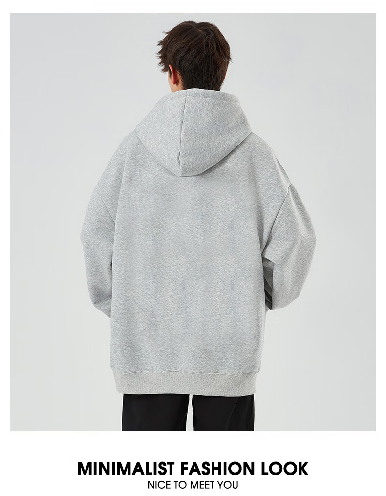 Huili Men's Sweatshirt, Solid Color Hooded Long-Sleeve Undershirt, Spring And Autumn Fashion Casual Versatile Jacket, Men's Clothing 11