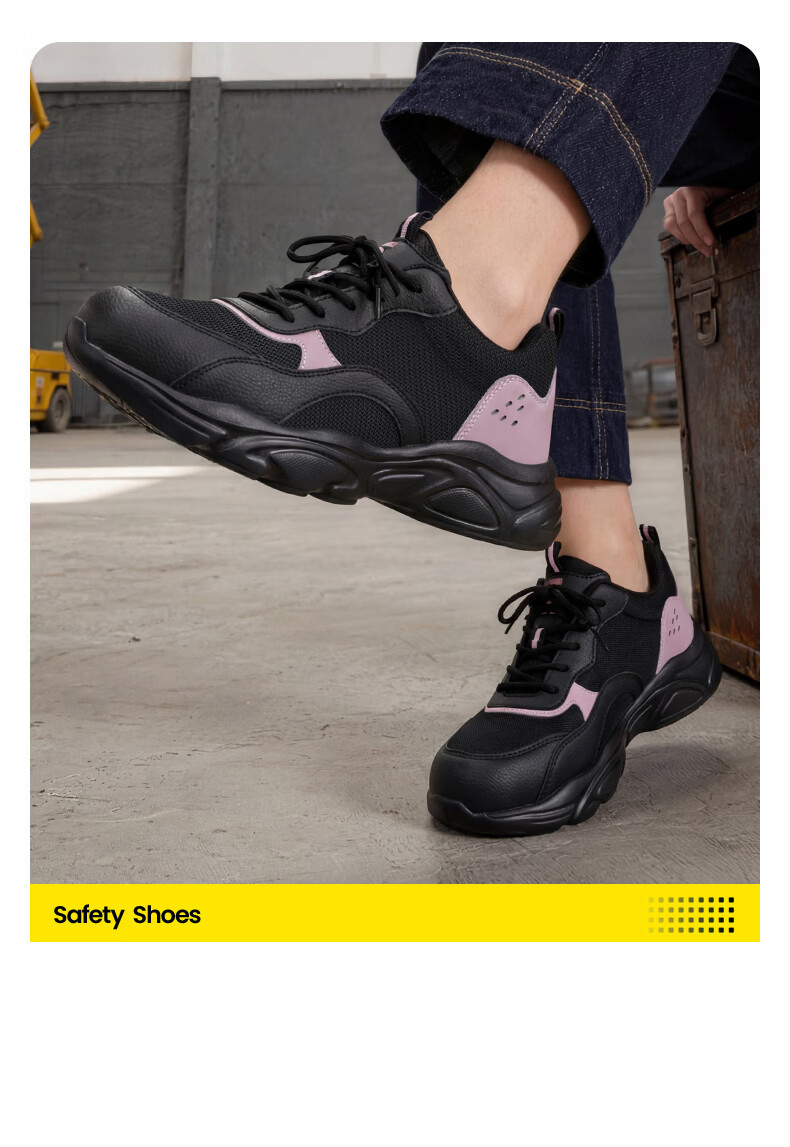 Jingtu Women's Labor Protection Shoes Durable Steel Toe Anti-Smash Anti-Puncture Lightweight Comfortable Safety Work Shoes 5076F Size 36 21