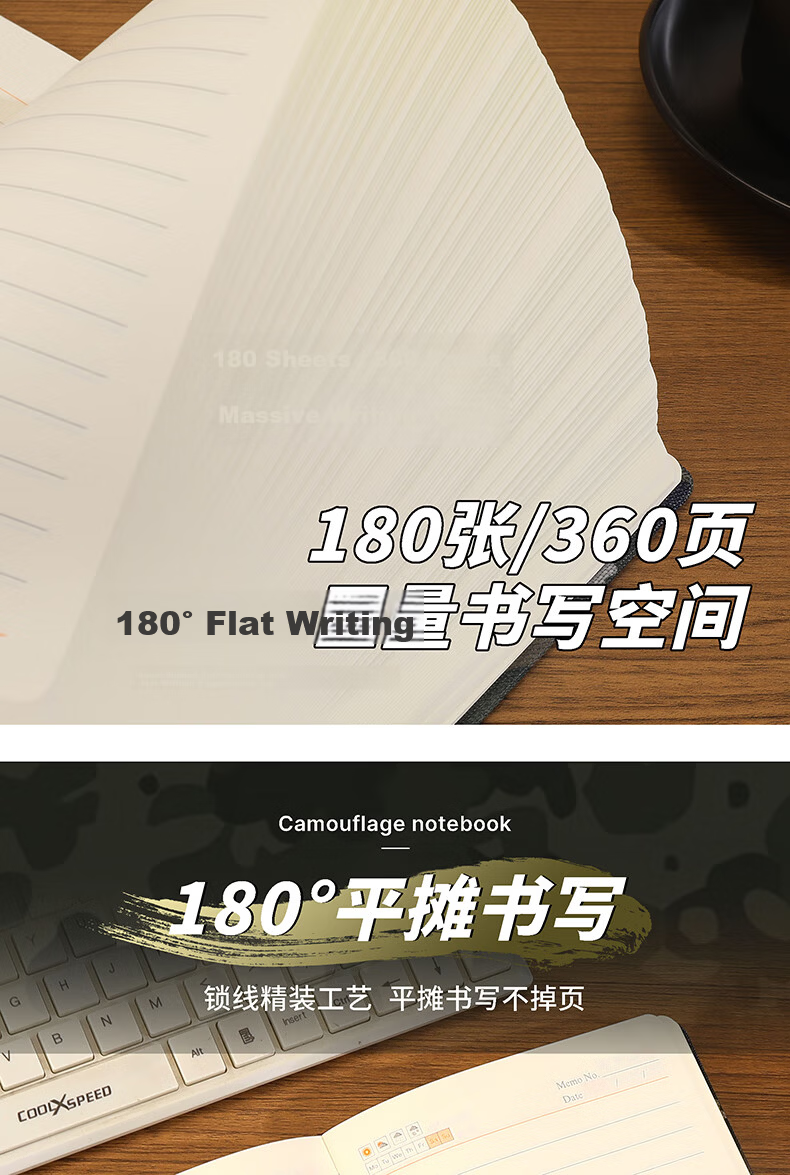 AoHuan A7 Desert Camouflage Yellow Strap Notebook 180 Sheets 360 Pages Outdoor Training Educational Theory Study Record Soldier Gift Diary Custom LOGO 6