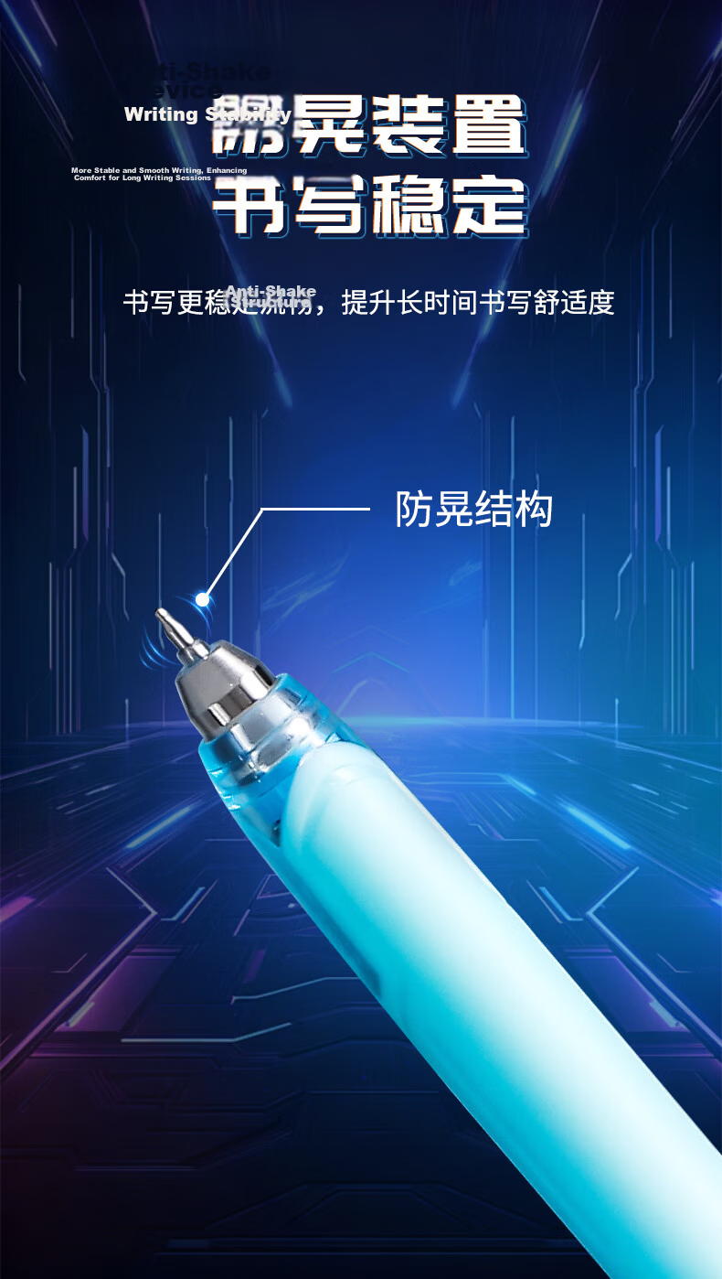 Xiaobaidian Phantom Silent Click 0.5mm Neutral Pen Student Exam Brush Pen Low Center of Gravity Black Pen High-Value Water-Based Quick-Dry Carbon Ballpoint Pen SG729 White Barrel 9