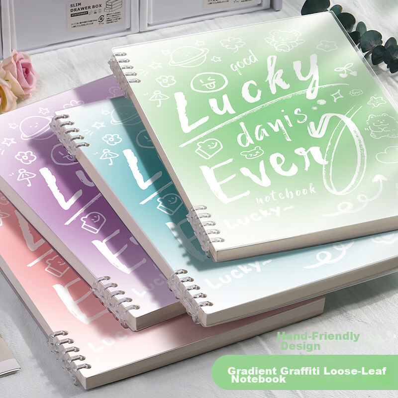 Ichimaru Ka Square Grid Loose-Leaf Notebook Study Notebook for Middle and High School Students Detachable 360-Degree Rotatable Student Error Correction Journal 660-Wine Red 3