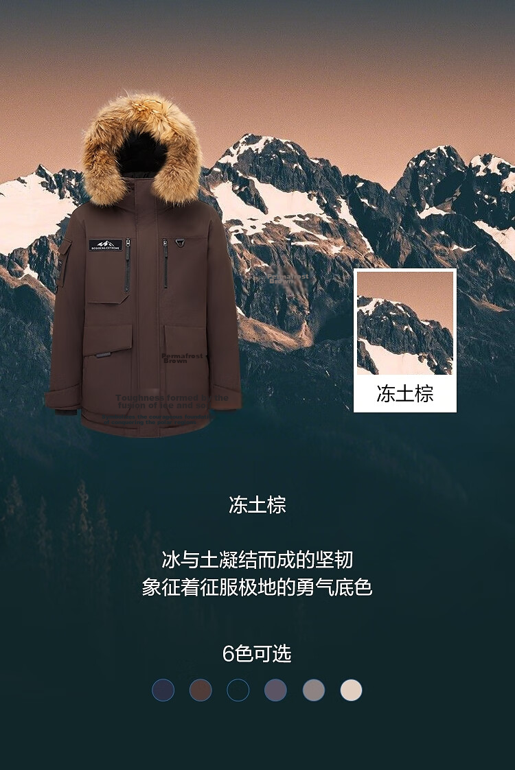 BOSIDENG 25-Year Winter Extreme Cold Northeast Special Thickened Goose Down Unisex Mall-Style Down Jacket with Large Fur Collar 21