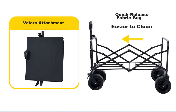 Suncojia Outdoor Camping Folding Cart with Table Board, Picnic Camp Cart, Baby Stroller, Stall Cart, Cargo Delivery Trolley, Flatbed Cart 14