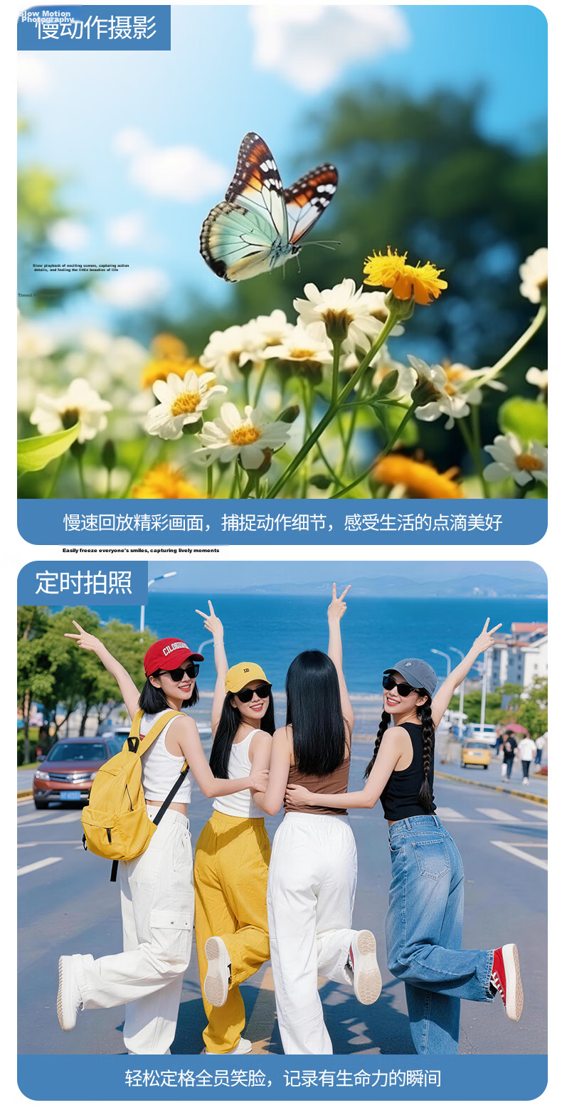 KGPG CCD Camera Bag Small Portable Shockproof PU Sky Blue with Wrist Strap Children's Day Gift 14