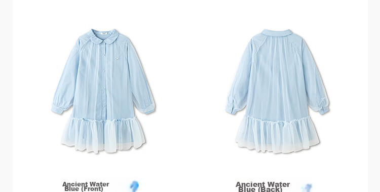 Balabala [balaOne] Kids Children's Dress Girls 2026 New Spring Shirt Mesh Skirt Short Skirt 13