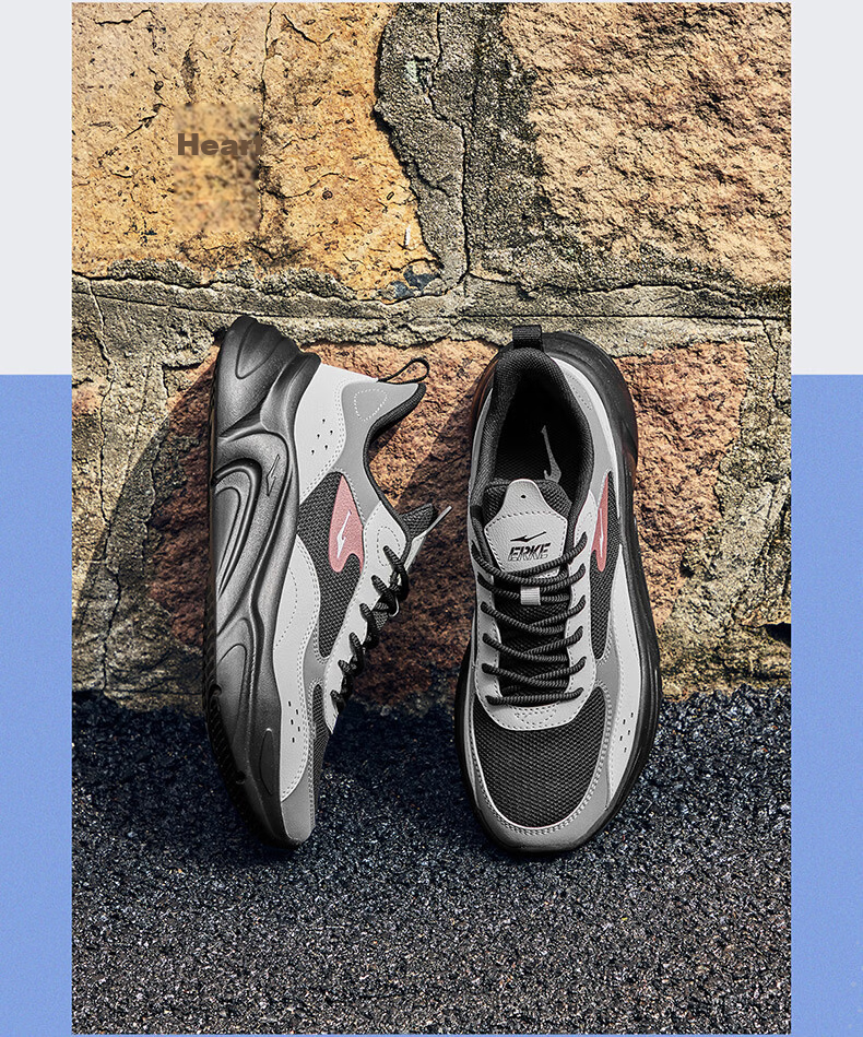 ERKE Casual Shoes for Men, Autumn Leather Mesh Versatile New Style Comfortable Soft-Soled Lightweight Athletic Running Shoes | Shuxing 18