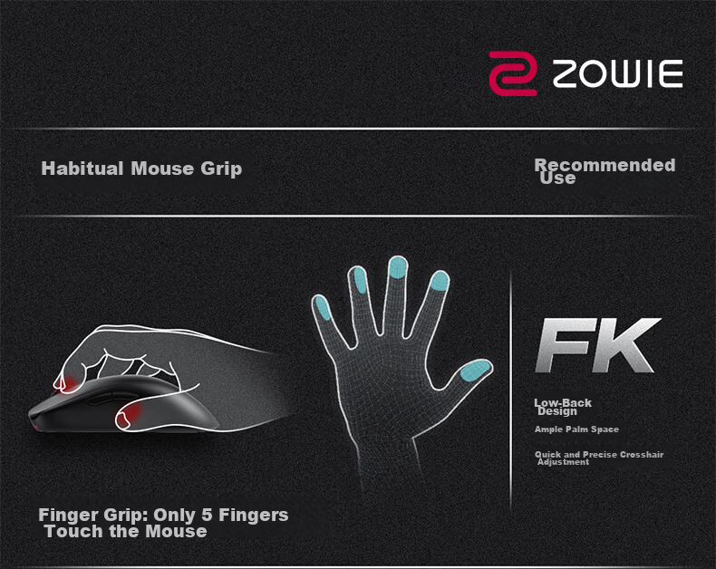 ZOWIE GEAR EC3-DW Wireless Mouse Gaming Mouse Ergonomic Design for CS2 PUBG LOL VALORANT Esports Mouse Grip-Friendly Desig 1
