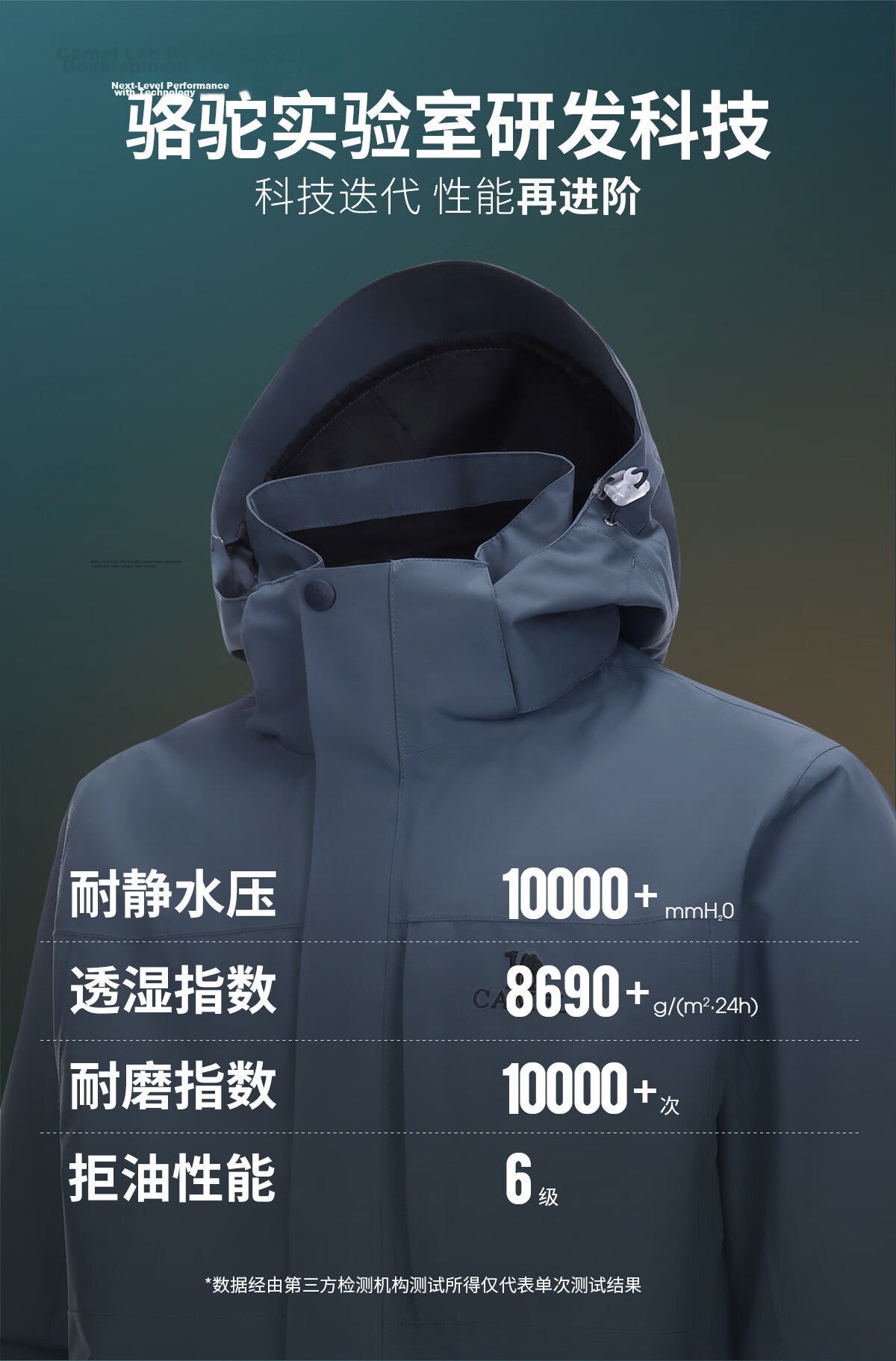CAMEL Outdoor Jacket, Three-In Fleece-Lined Thickened Waterproof Couple's Style Coat, Mountaineering Clothing, A9W214119 3