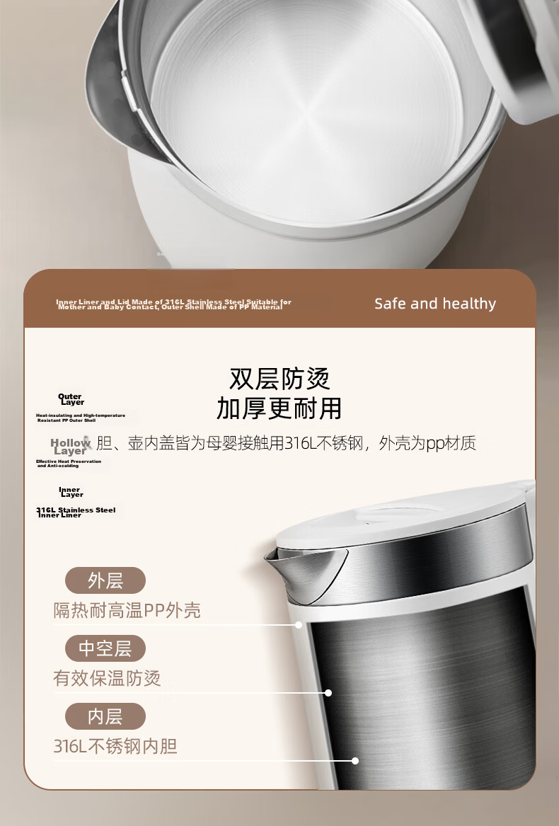 Grelide New 316L Mini Portable Foldable Electric Kettle Travel Kettle 0.6L Small Capacity Outdoor Electric Water Kettle with Storage Box D2606 6