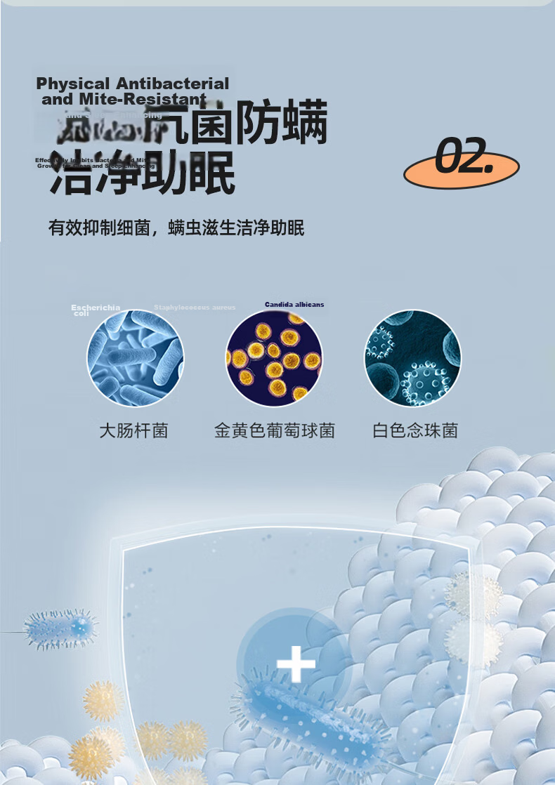 MUJI Class A Antibacterial Ice Silk Fitted Sheet Full Coverage Three-Piece Set 1.8m x 2m Light Gray Mattress Protector 6