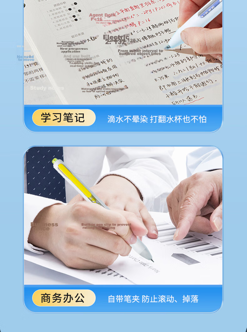 Xiaobaidian Lucky Arrival Black 0.5mm Unisex Gel Pen Student Exam Signature Ballpoint Pen 4-Pack SG726 10