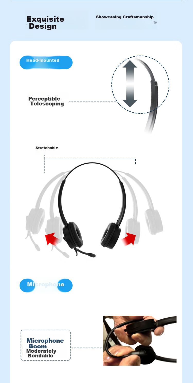 YILANHUI H116 TYPE-C/A Integrated Office Headset with Noise-Cancelling Microphone for Direct Computer Connection 4