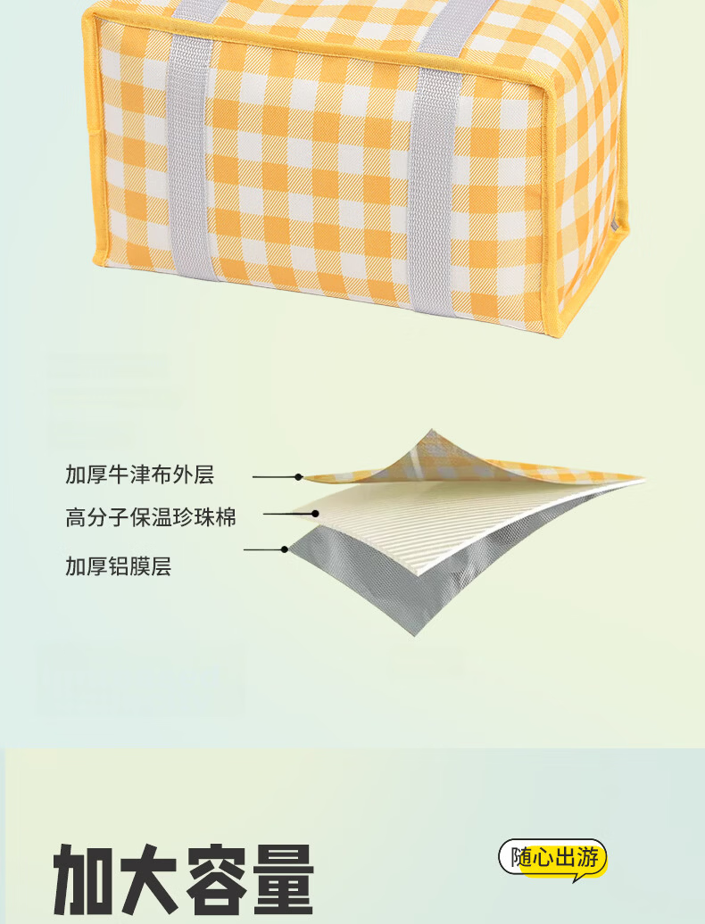 Etravel Outdoor Picnic Bag Large Capacity Foldable Travel Insulated Waterproof Picnic Basket Floral Pattern 8