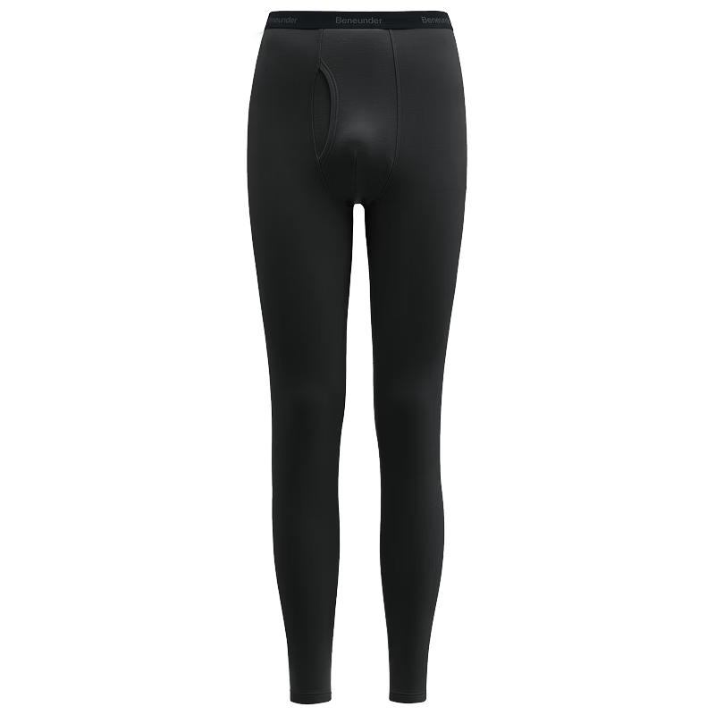 Beneunder Men's Thermal Pants Autumn Winter Fleece-Lined Breathable Sweat-Absorbing Anti-Static Base Layer