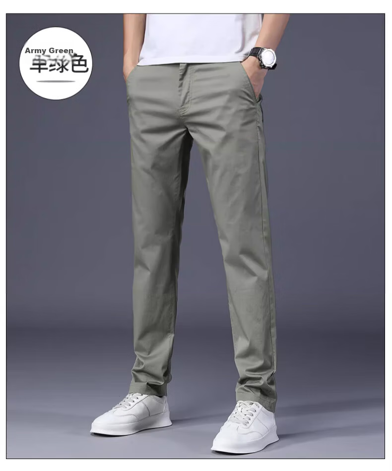 Playboy Summer Lightweight Men's Casual Pants Pure Cotton Loose Straight-Leg New Trendy Brand Versatile Stretch Trousers for Men 24