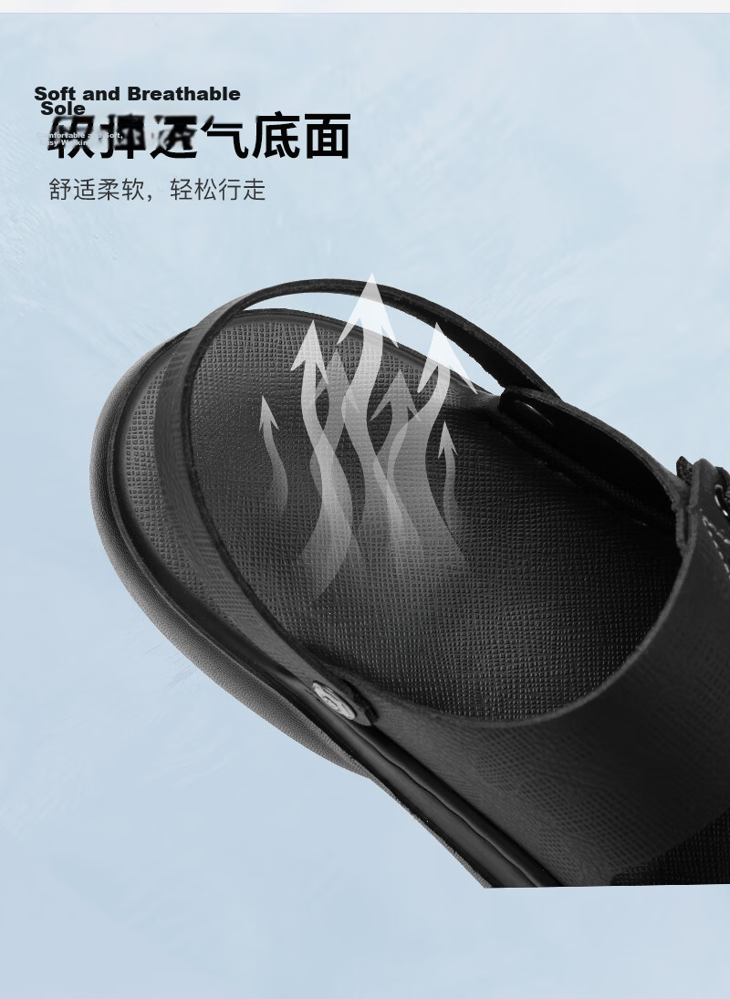 CARTELO Summer 2026 New Men's Leather Breathable Sandals Outdoor Slippers Odor-Free Beach Shoes K902 Black Size 40 4