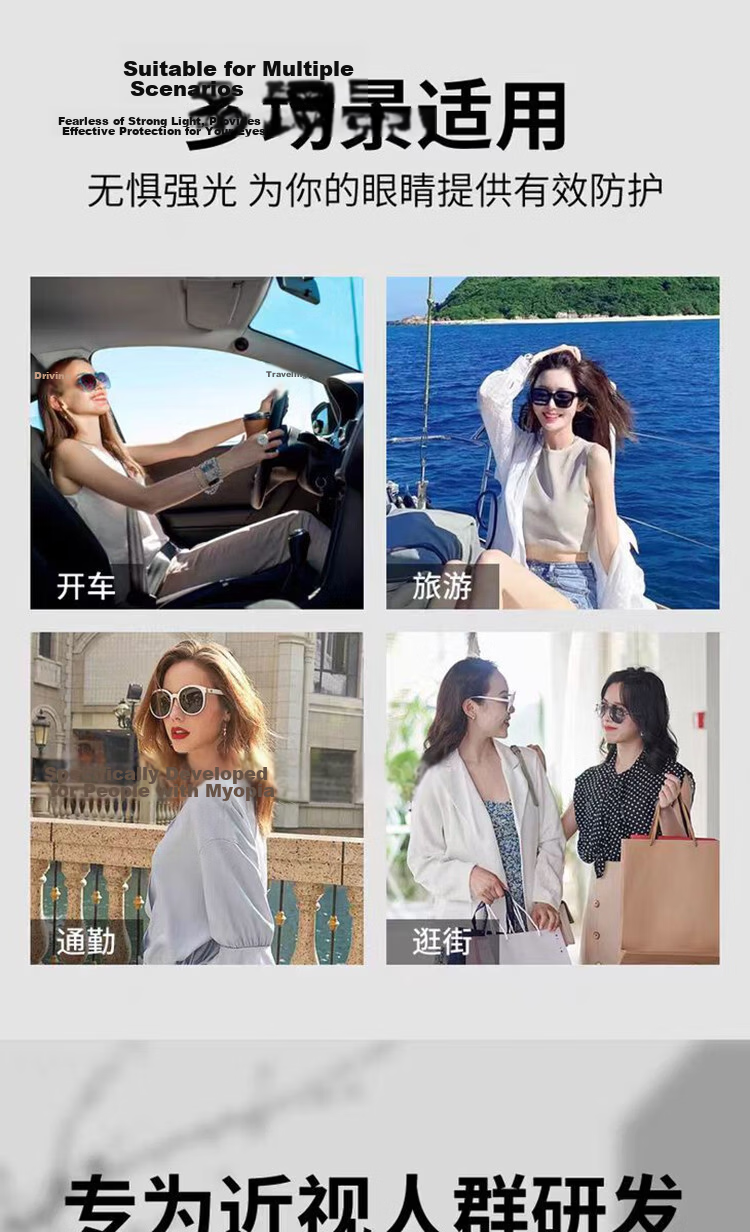 Liangshihui Prescription Sunglasses Polarized Driving Glasses for Men and Women - 200 Degree Myopia 2