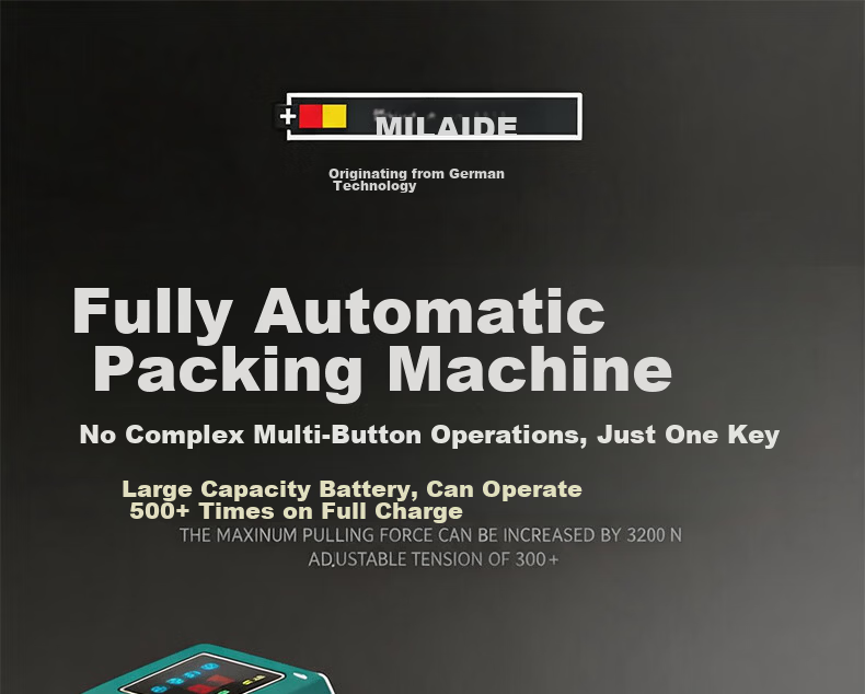 Milide Fully Automatic Handheld Electric Strapping Machine PET Plastic Steel Strap Tensioner Hot Melt Buckle-Free MLD-5100 1
