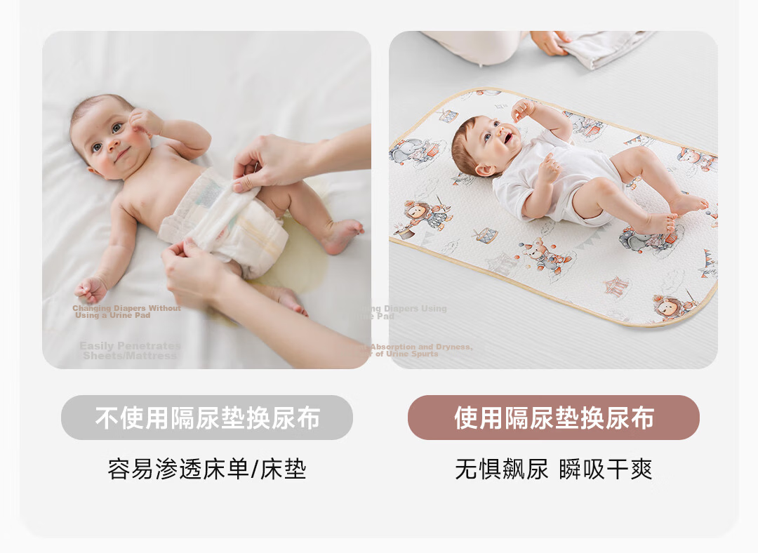 Tongkui Baby Washable Waterproof Breathable Cotton Large Diaper Pad Maternity Menstrual Mat Star Dream Bear 50x70cm 8