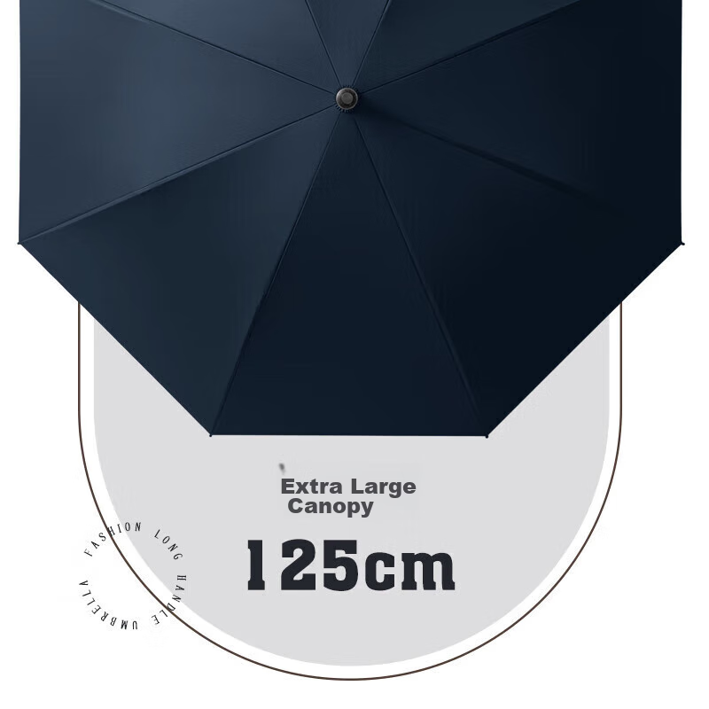MAYDU Extra Large Umbrella, Long Handle Straight Pole Umbrella, 8 Ribs Manual Long Handle Umbrella for Men, Sun And Rain Protection, Wind-Resistant