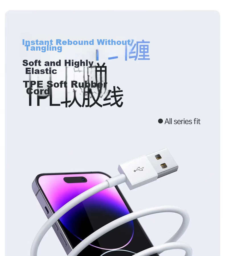 Nengshi Apple Charging Cable, Type-C Data Cable for IPhone 14/13/12/XR/8, PD Fast Charging Cable for Mobile Phones And Car Use, 2 Meters Long 10