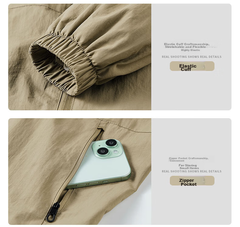 JEEP SPIRIT Men's Sun Protection Skin Jacket Summer Outdoor Sports Lightweight Jacket UV Protection Coat 21