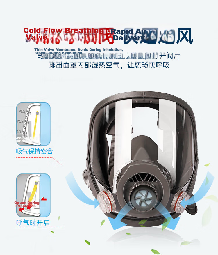 SHENGLI Gas Mask Dustproof Respirator Organic Gas Vapor Protection Dust and Toxic Protection M3200D Set of 1 15