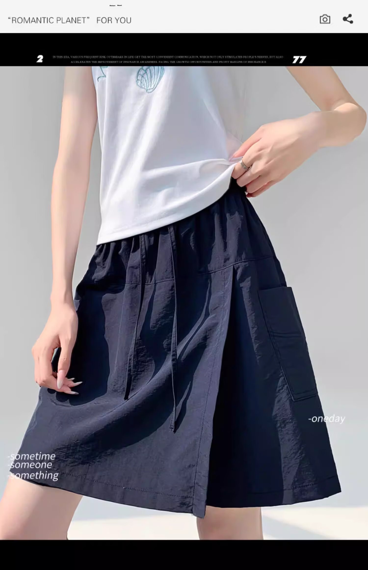 Yishangmei Women's Quick-Dry Summer Shorts 2026 New Ice Silk Casual Sports Skirt Pants Five-Point Shorts Mini Skirt 1