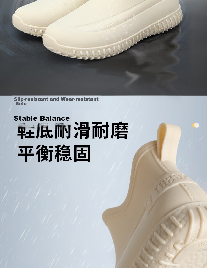 FOOTOPPO Women's Rain Shoes Waterproof Short Rubber Boots Fashion Low-Cut Outdoor Non-Slip Rain Boots 3