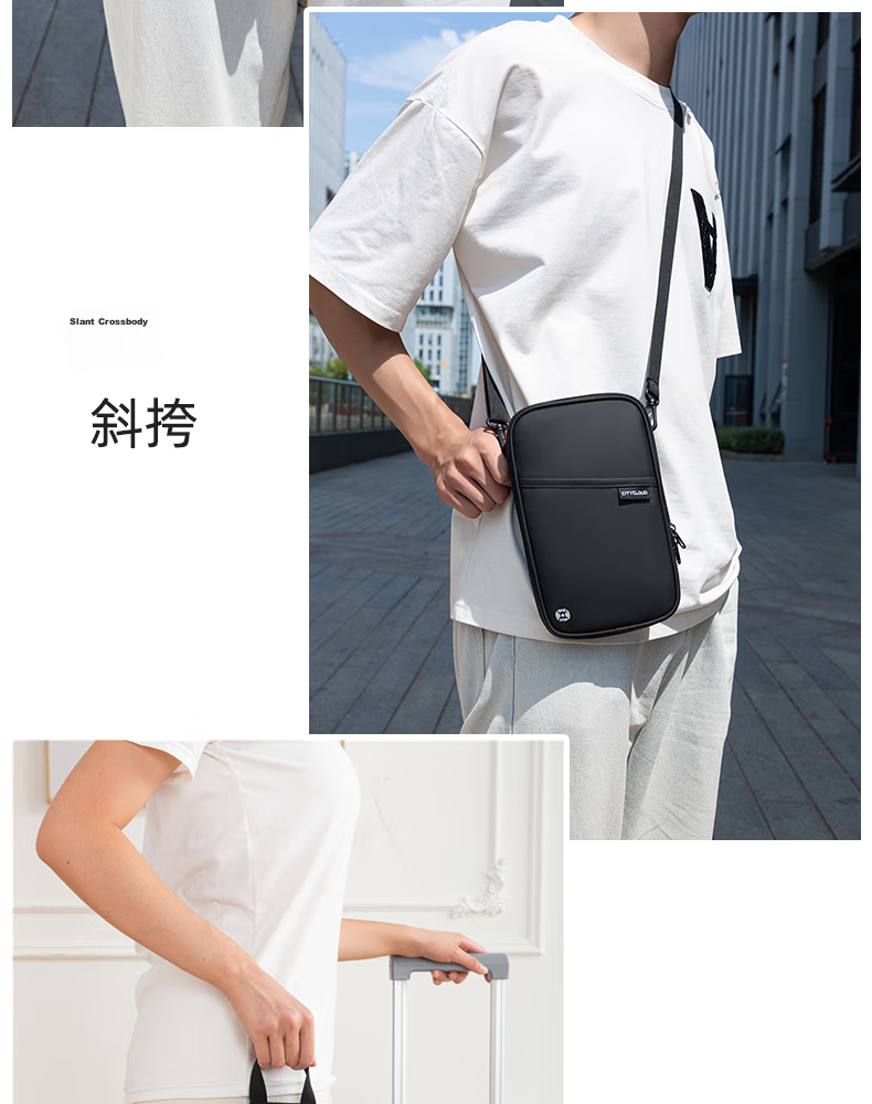 Bona Cloud Crossbody Travel Passport Bag Anti-Theft RFID Boarding Pass Document Organizer Neck Hanging Card Holder Large Capacity Phone Bag 12