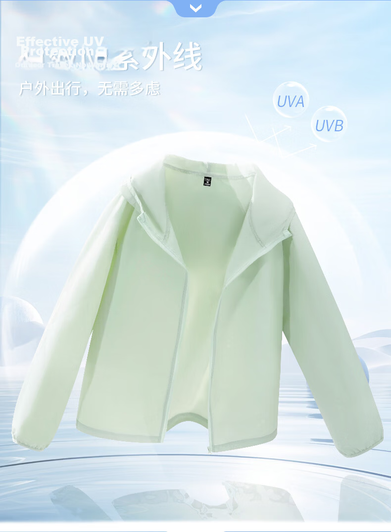Jeanswest Ice Cool Yarn Woven UV Protection Jacket Unisex Summer Thin Breathable Hooded Outdoor Sun Protection Coat 4